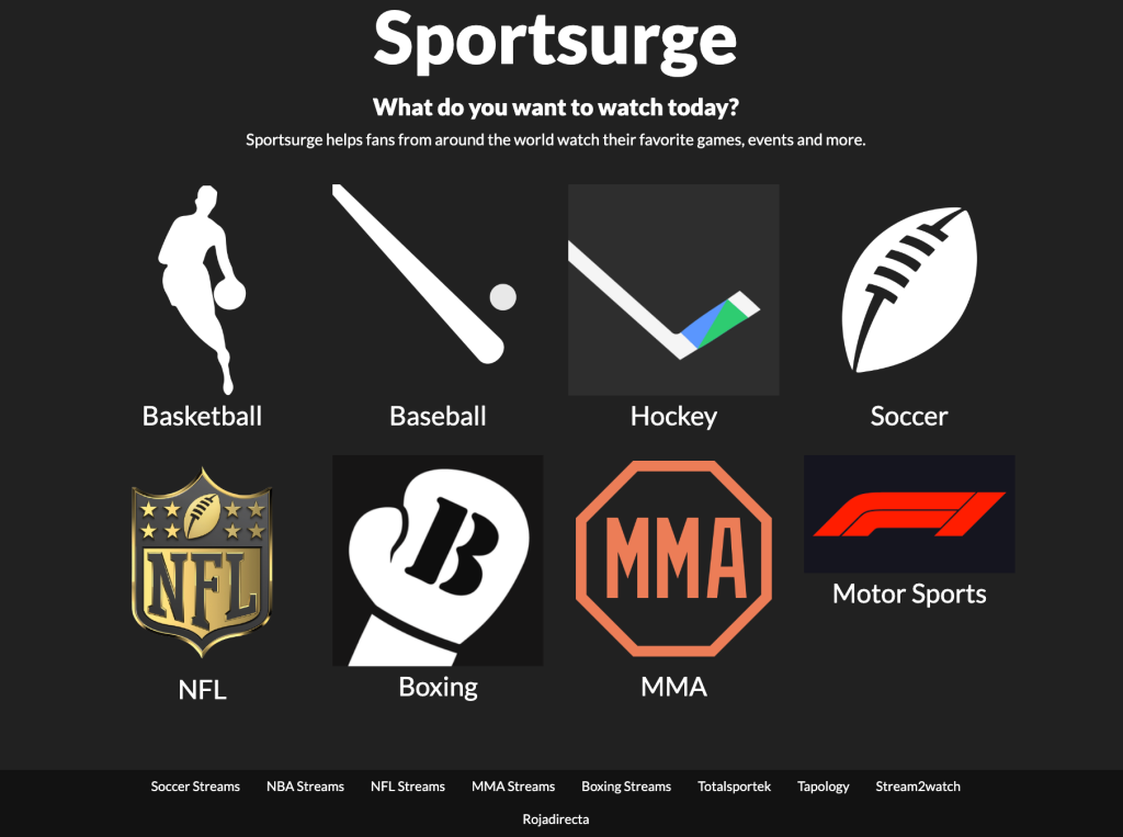 sportsurge streaming site
